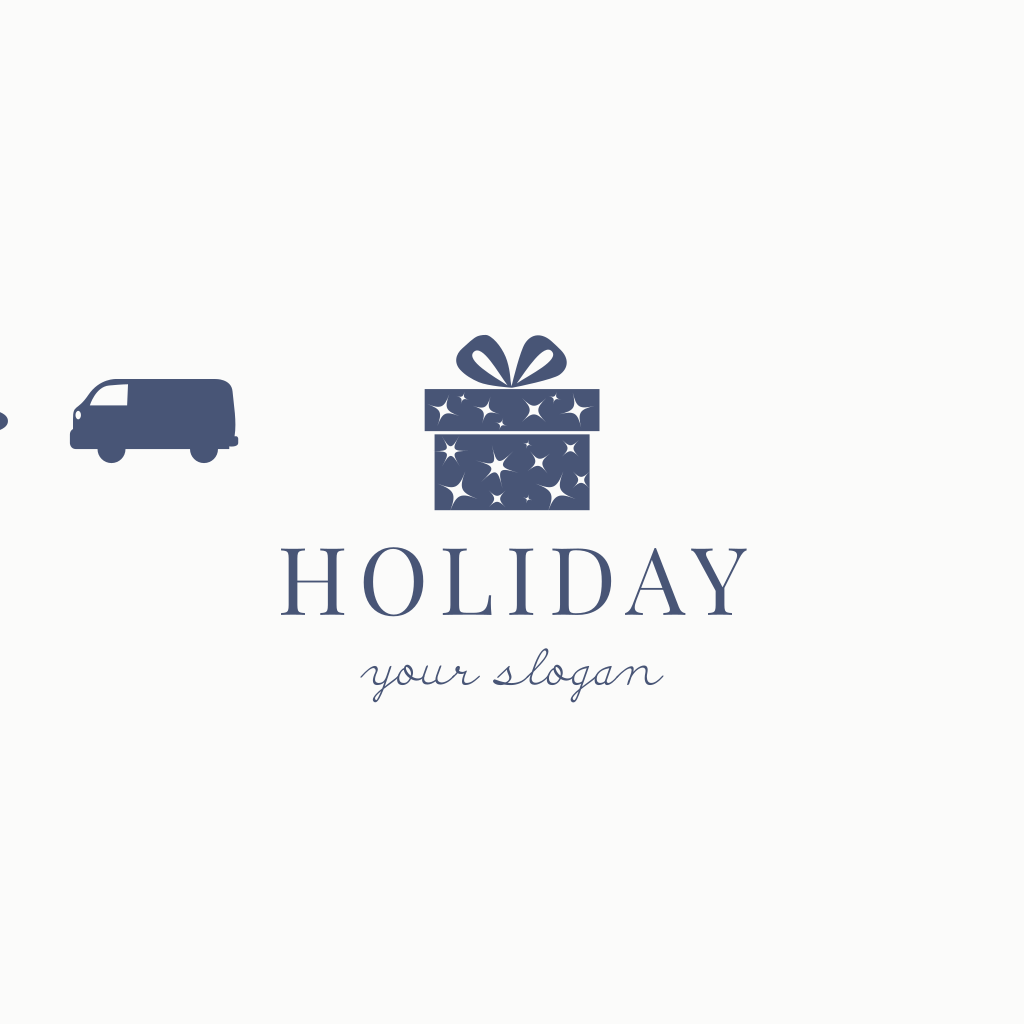 Синий Подарочной Коробке Логотип