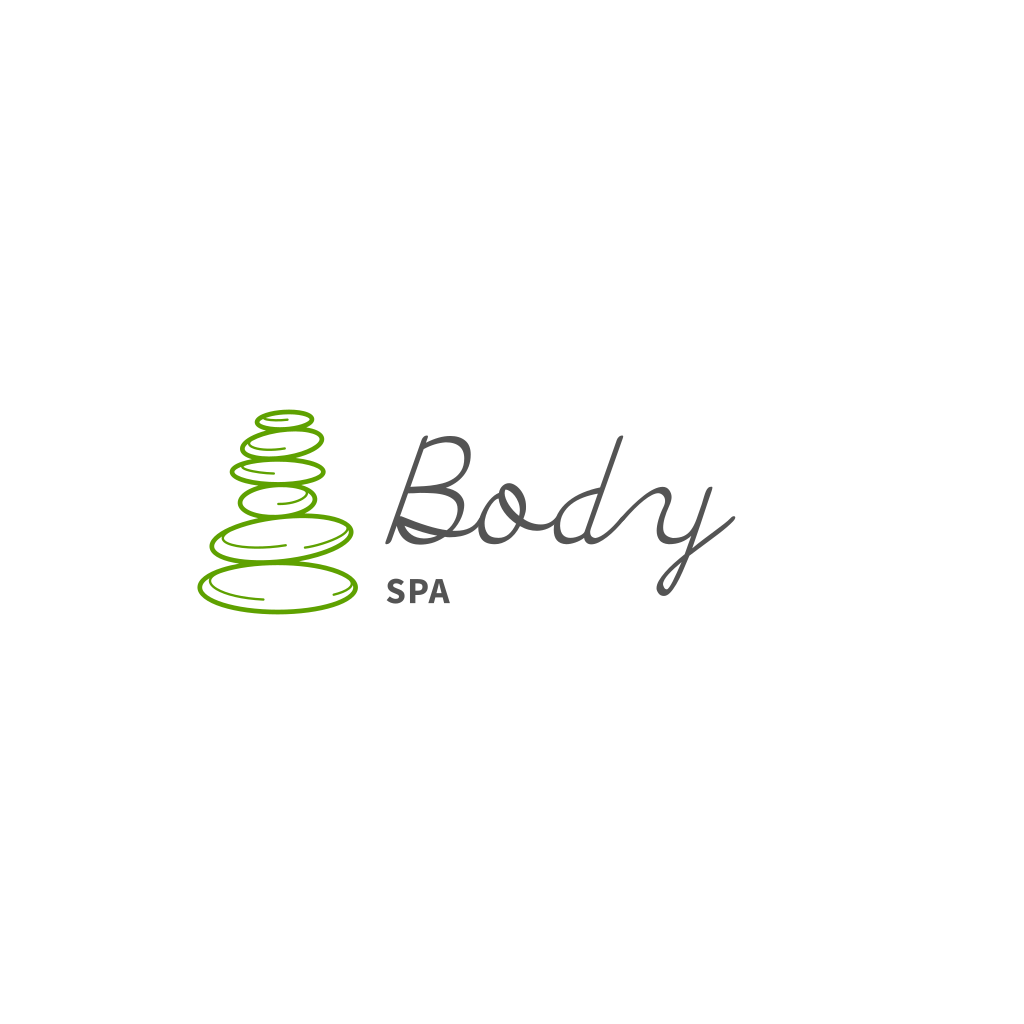 Логотип Массаж С Зелеными Камнями
