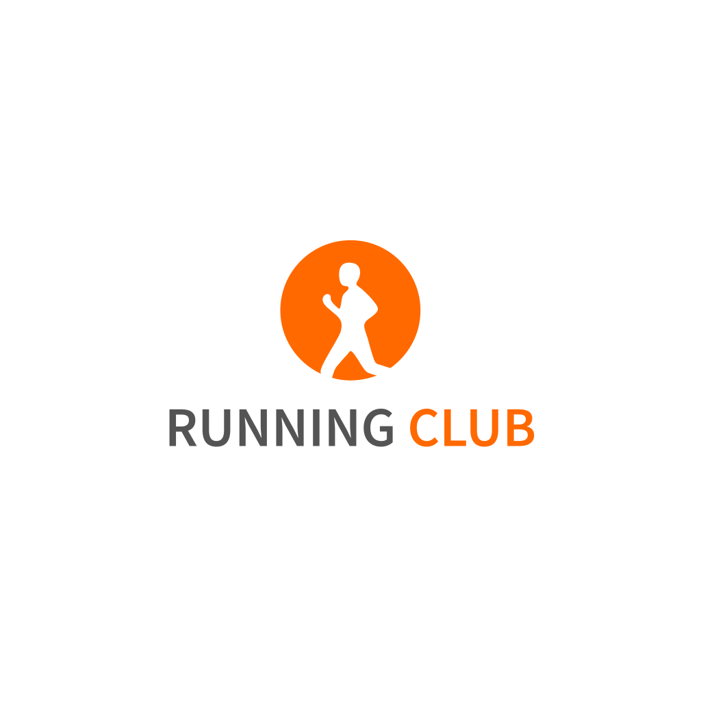 Оранжевый Круг И Логотип Бегуна