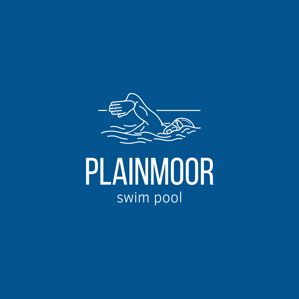 Пловец Линии Искусства Логотип