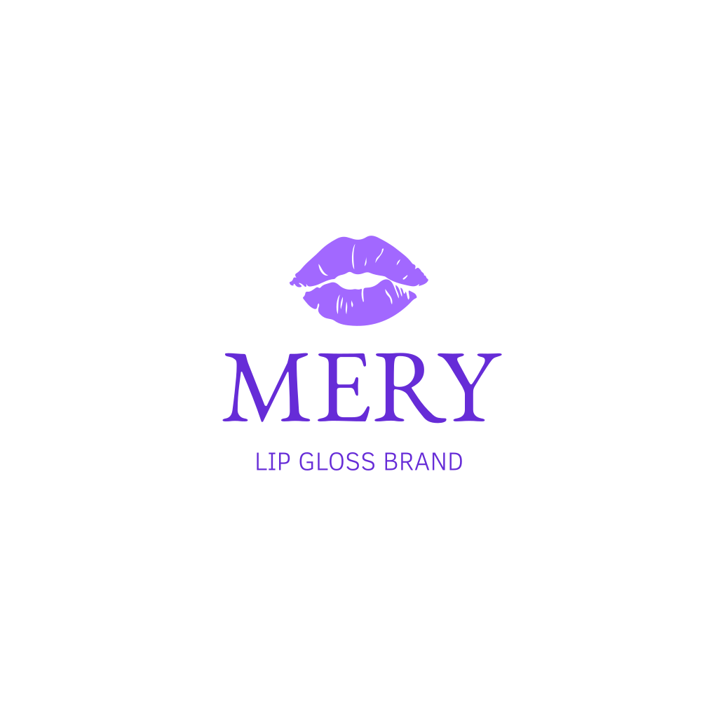 Фиолетовый Губы Красоты Логотип