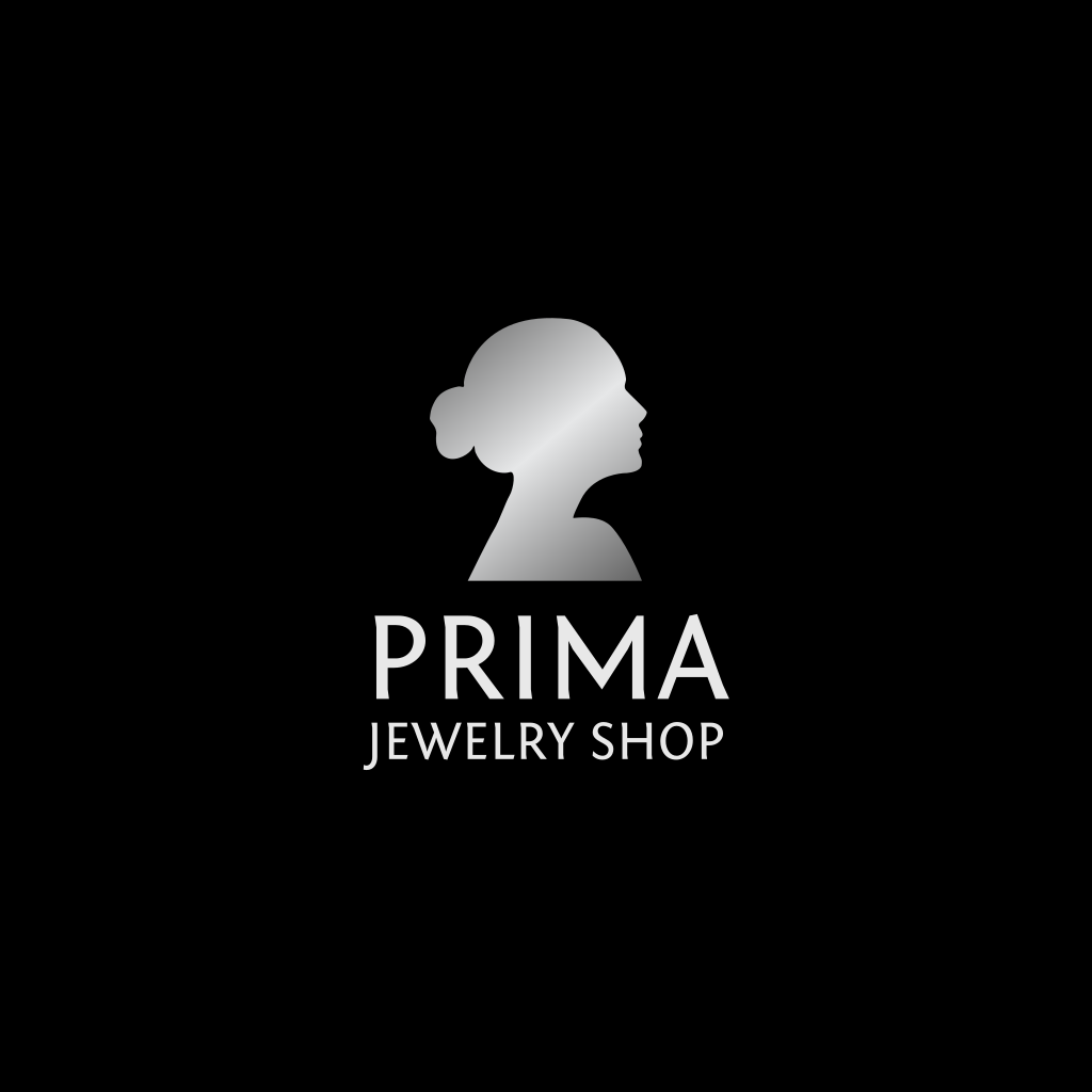 Серебряный Силуэт Женщины Логотип