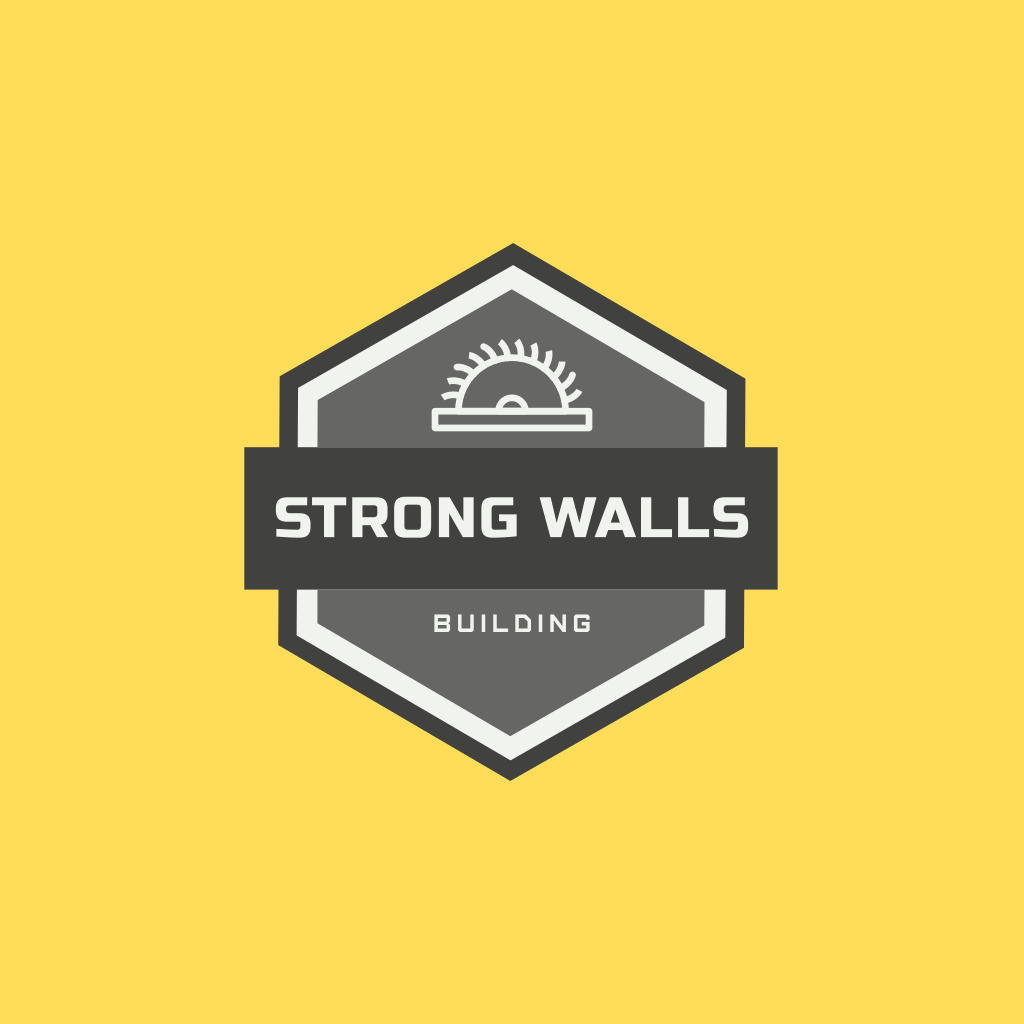 Серый Многоугольник Здание Логотип