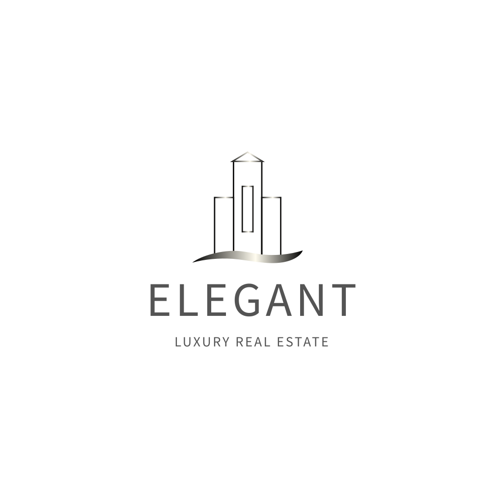 Серебряное Здание Роскошный Логотип