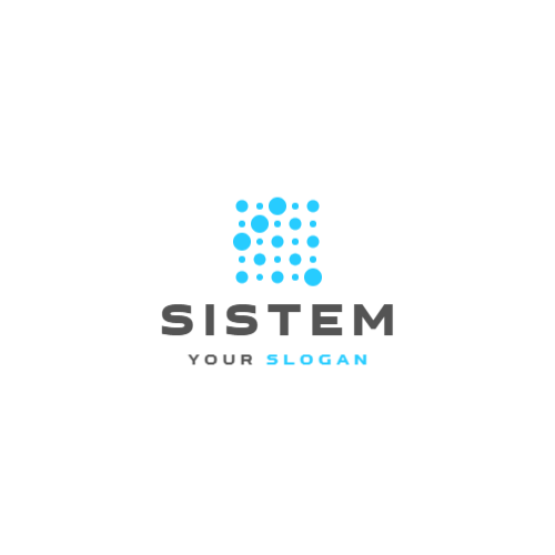 Синий Квадратный Логотип Частицы