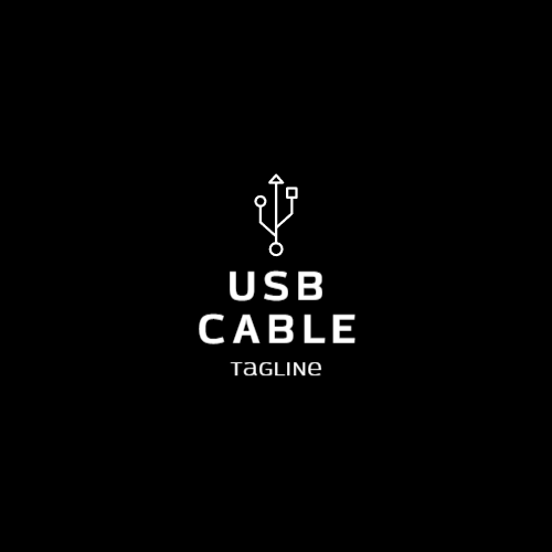 Кабель Usb Черный И Белый Логотип