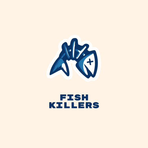 Скелет Рыбы Дизайн Логотипа