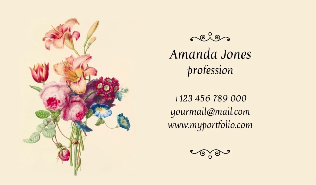 +123 456 789 000 Yourmail@mail.com Www.myportfolio.com, Profession, Amanda Jones Лого